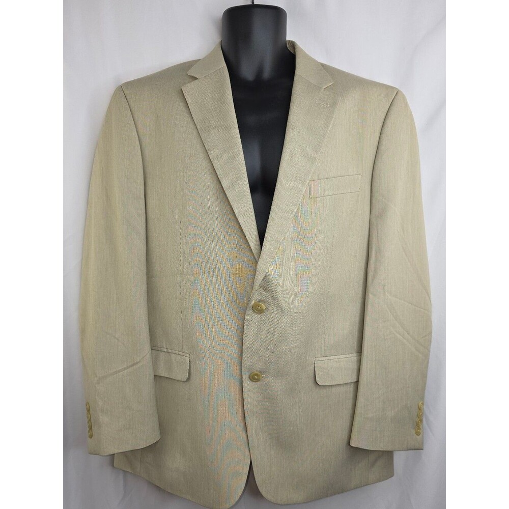 Chaps Men's Light Beige Two-Button Sport Coat Blazer Size 42R CU-3715